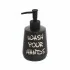 Dispenser sapone liquido linea Wash in ceramica nero opaco con scritte