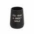 Bicchiere Portaspazzolino linea Wash da appoggio nero opaco con scritte