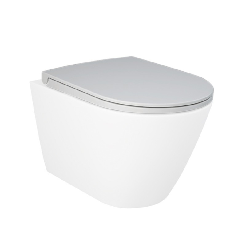 Copriwater slim serie Feeling soft-close in bianco matt con sgancio rapido