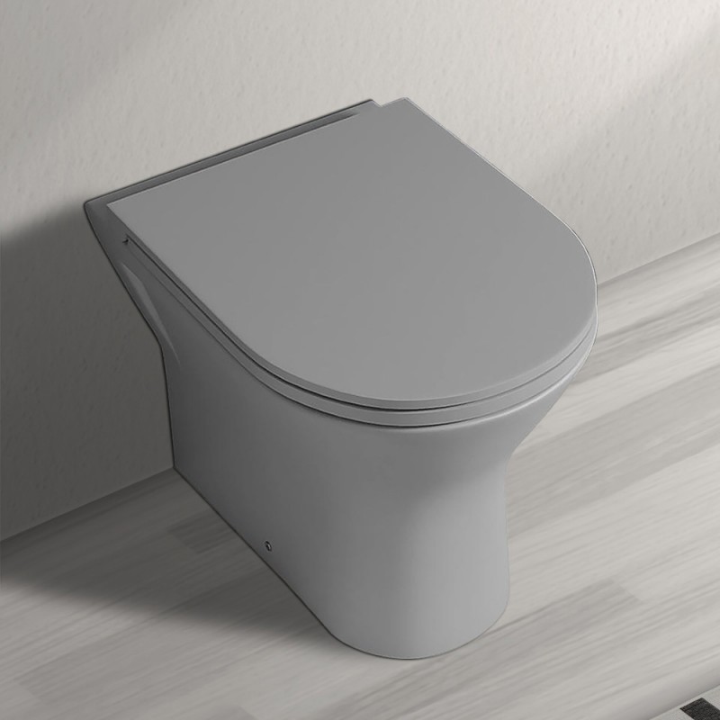 Vaso filomuro serie Feeling senza brida in ceramica grigio opaco Vaso filomuro serie Feeling senza brida in ceramica grigio opaco