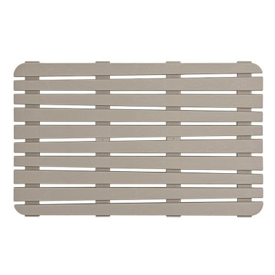 Pedana Doccia antiscivolo 80x50 cm tortora con effetto legno in PP
