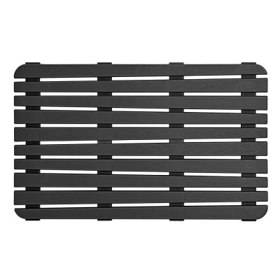 Pedana Doccia antiscivolo 80x50 cm nero con effetto legno in PP