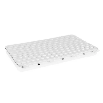 Pedana Doccia antiscivolo 80x50 cm bianca con effetto legno in PP