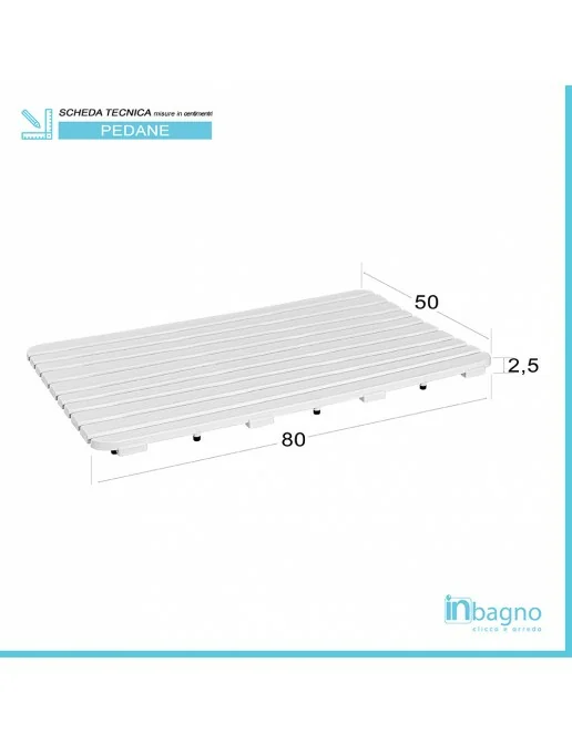 PEDANA DOCCIA WOODY CM 80X50 Tortora