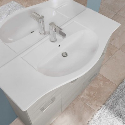 Lavabo Mobile bagno da terra 105 cm rovere grigio