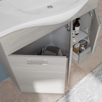 Mobile bagno da terra 105 cm rovere grigio