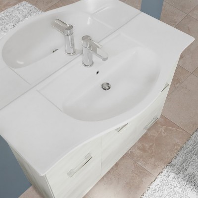 Lavabo Mobile da Terra 105 cm in rovere bianco