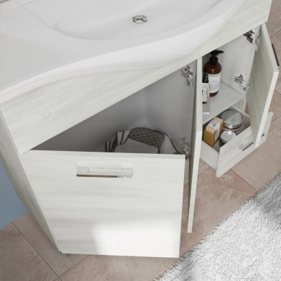 Mobile da Terra 105 cm in rovere bianco