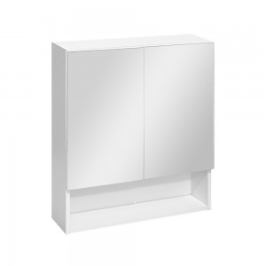 Specchiera bagno contenitore 2 ante con apertura push e vano a giorno