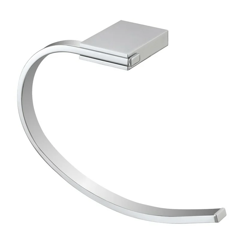 Arora Series Anello Portasciugamani In Porcellana Bianca E Cromo: Design Elegante Con Viti A Scomparsa, Include Ferramenta E Chiave A Brugola