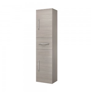 Colonna bagno sospesa linea Zenit L 31 cm 2 ante + 1 cassetto rovere grigio