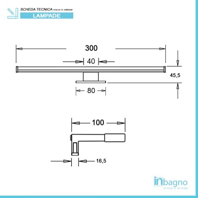 Lampada LED da 30 cm in ABS