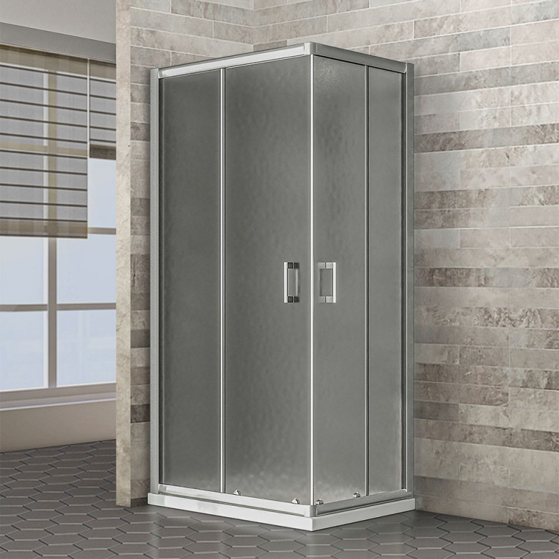 Box Doccia 70x90 cm due porte scorrevoli in cristallo opaco Box Doccia 70x90 cm due porte scorrevoli in cristallo opaco