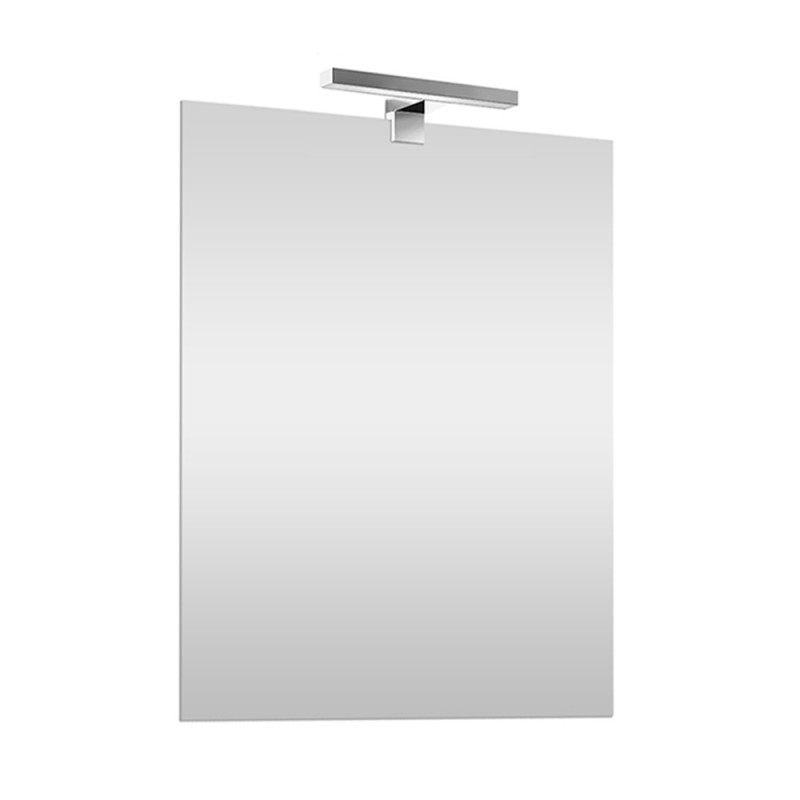 Specchio bagno 50x70 cm reversibile con lampada LED fredda 