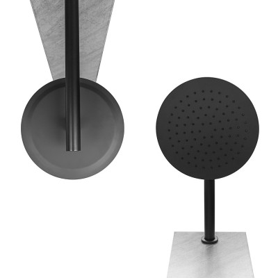 Soffione nero opaco pannello doccia idromassaggio in acciaio inox con 3 funzioni effetto pietra