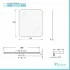 Specchio bagno 70x90 cm reversibile con angoli tondi e luce LED fredda