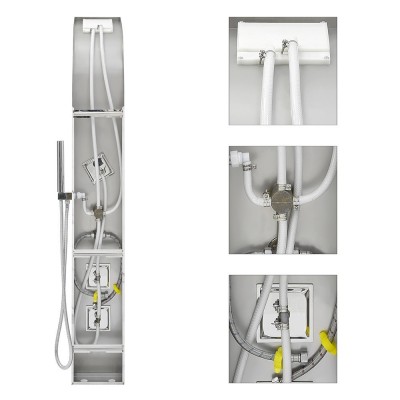 Installazione pannello doccia idromassaggio in acciaio inox con 4 funzioni cemento
