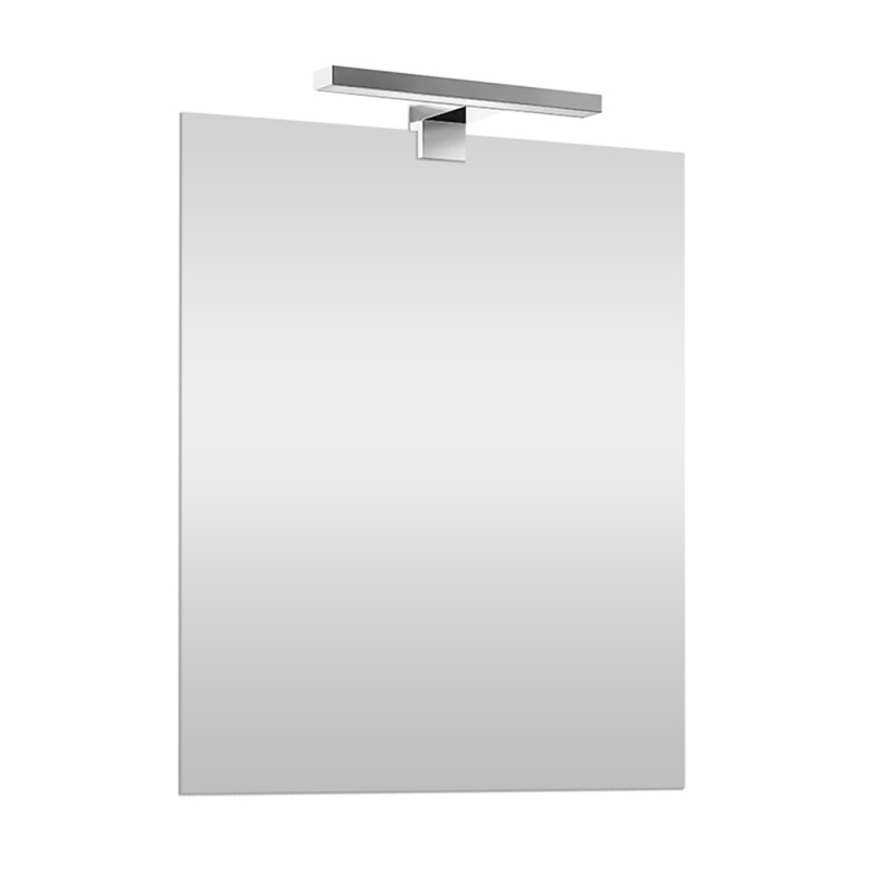 Specchio bagno 70x90 cm reversibile con luce LED fredda 