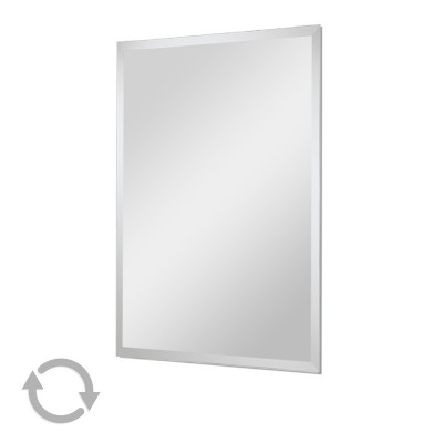 Specchio con bisellatura 100x60 cm ad installazione reversibile (posizionabile sia orizzontalmente che verticalmente)