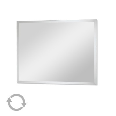 Specchio rettangolare 80x60 con bisellatura ad installazione reversibile (posizionabile sia orizzontalmente che verticalmente)