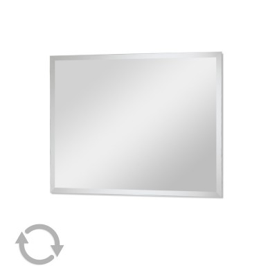 Specchio con bisellatura 50x60 cm ad installazione reversibile (posizionabile sia orizzontalmente che verticalmente)