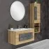 Pensile Bagno stile Industrial Sospeso H. 135 Rovere Effetto Legno