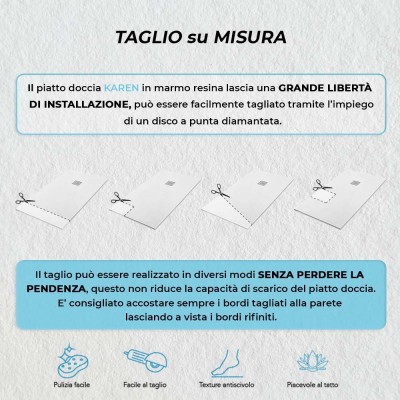 Piatto doccia resina 70x70 riducibile su misura