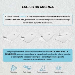 Piatto doccia 80x150 tagliabile su misura