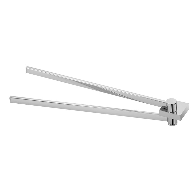 Porta Asciugamani Due Bracci A Snodo Cromato Porta asciugamani da parete 47 cm con doppio braccio in acciaio cromato | Futura