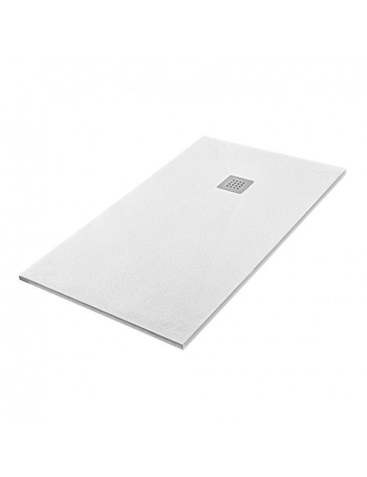 Piatto doccia filo pavimento 70x140 in resina Karen bianco pietra