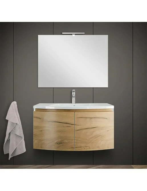 Mobile bagno base lavabo sospeso 110 cm cemento/rovere acquista da OBI