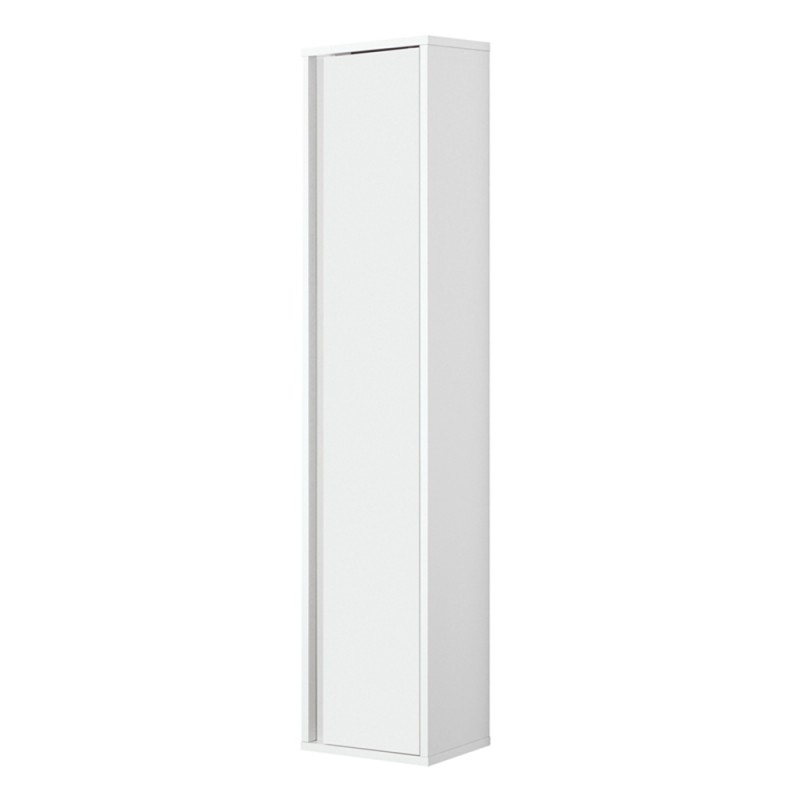 Pensile bagno sospeso 1 anta slow motion Colonna bagno sospesa Duble H. 150 cm bianco lucido con chiusura rallentata