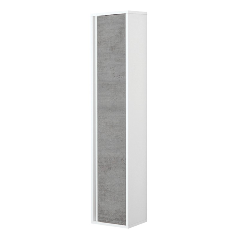 Pensile da bagno sospeso cemento Pensile bagno sospeso Duble H. 150 cm grigio industrial con anta reversibile