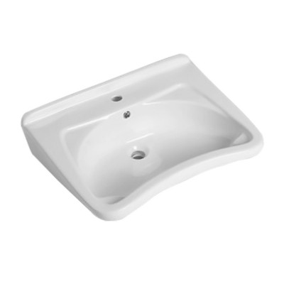 Lavabo sospeso 65 cm per disabili ergonomico con montaggio senza staffe