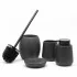 Set accessori bagno da appoggio 4 pezzi in ceramica nero glitter