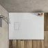 Piatto doccia Agorà 80x100 su misura in resina bianca effetto pietra