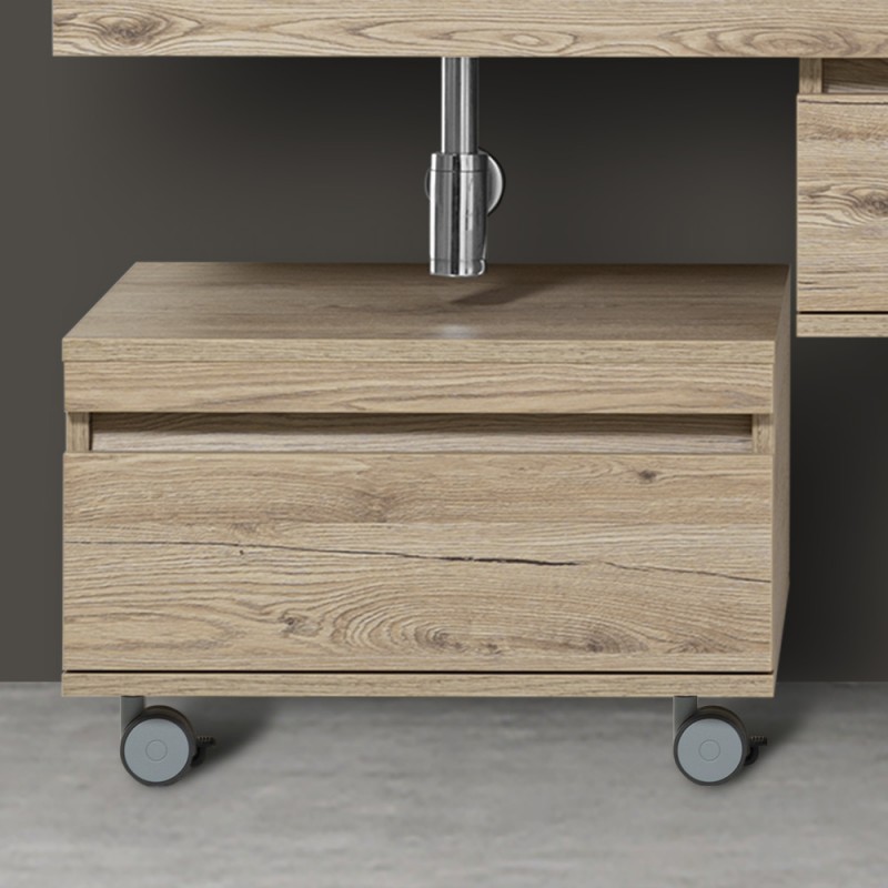 Cassettiera da bagno rovere Cassettiera su ruote 58 cm colore rovere