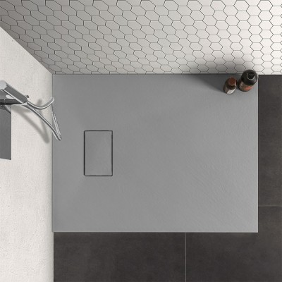 Piatto doccia Agorà 80x100 su misura in resina grigio effetto pietra