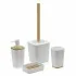 Set completo accessori bagno da appoggio con dettagli in bambù