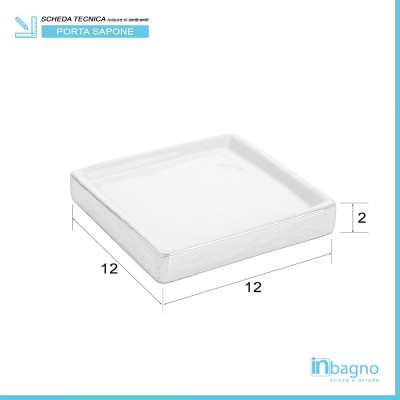 Portasapone In Ceramica Lucida Bianco A Forma Di Cubo