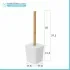 Scheda tecnica portascopino wc da appoggio in finitura bianca opaca con dettagli in bamboo