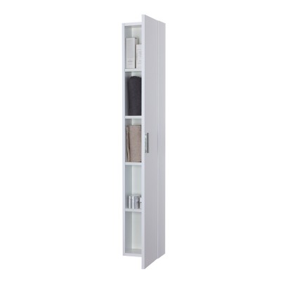 Colonna bagno sospesa H. 150 cm bianca lucida con anta reversibile