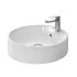 Lavandino bagno da appoggio D. 46 cm in ceramica bianca lucida