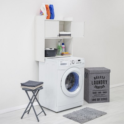 Mobiletto sopra lavatrice installabile sia a muro che posizionato direttamente sopra la lavatrice