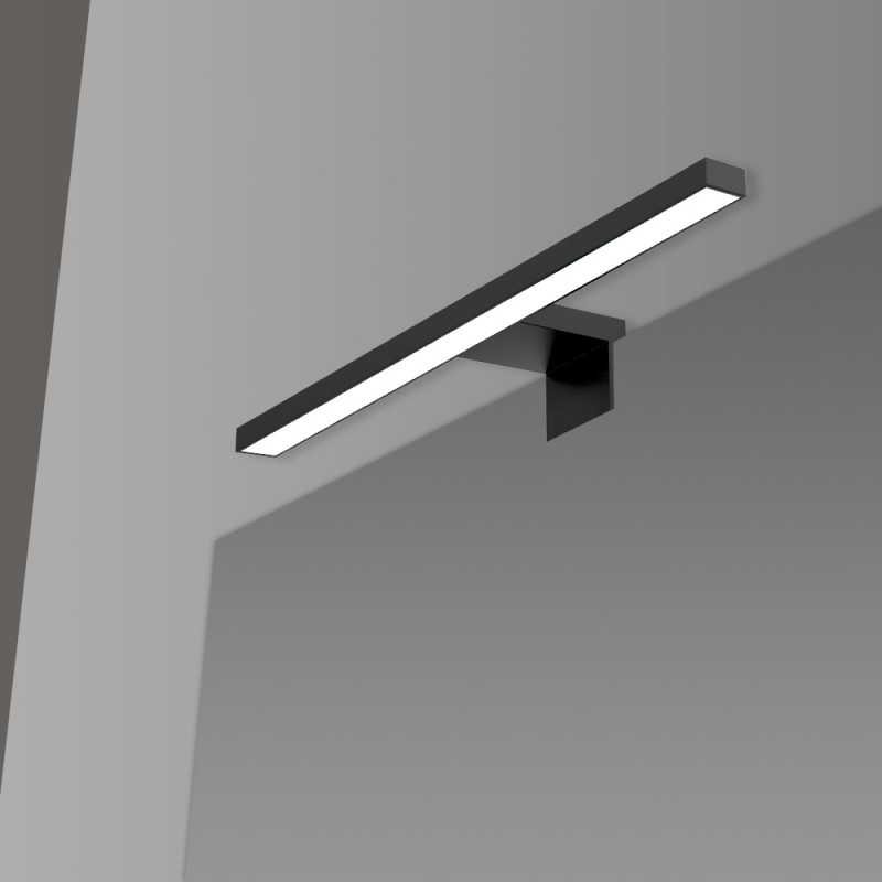 Lampada LED per specchio 30 cm nero opaco con doppia installazione