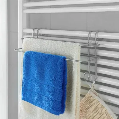 Porta asciugamani per termoarredo in acciaio rivestito con Polytherm grigio