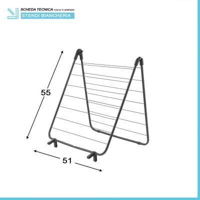 Scheda tecnica stendibiancheria per vasca da bagno in acciaio nero con rivestimento Epoxy