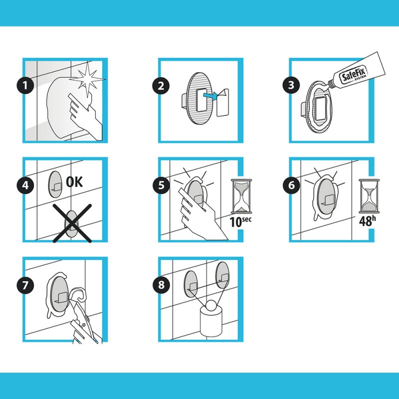8 Ganci Autoadesivi Trasparenti - Per Scaffali, Pareti E Armadi, Portata Fino A 10kg - Foto 6
