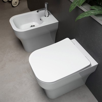 Copri tazza per sanitari Olympia serie Synthesis con chiusura rallenty e rilascio smart