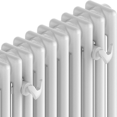 Set appendini per radiatore tubolare con doppio gancio in ABS bianco